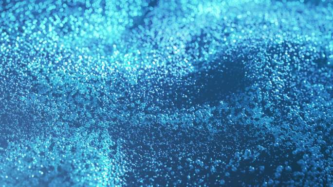 流动粒子-抽象背景动画-浅蓝色-水、雪、冬天