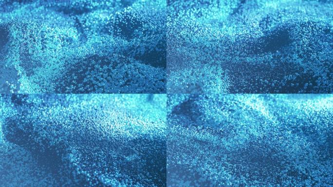 流动粒子-抽象背景动画-浅蓝色-水、雪、冬天