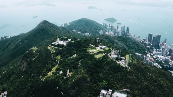 香港维多利亚峰无人机景观