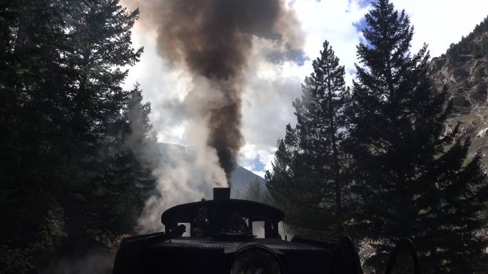乔治敦环路铁路蒸汽机车列车科罗拉多州烟囱落基山脉