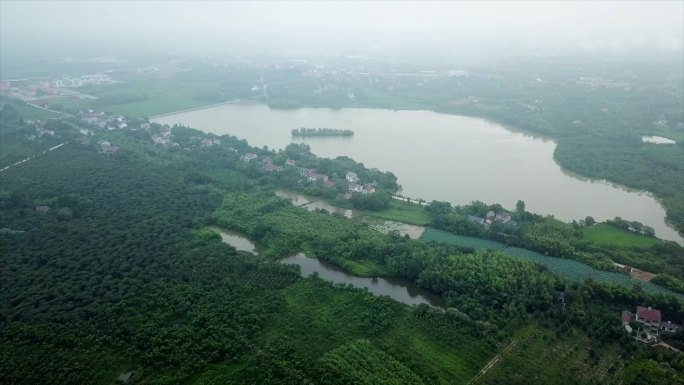 大航拍 广德 湖泊 建筑群空镜A004