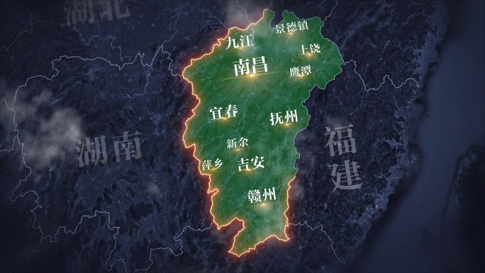 江西省复古历史地图AE模板