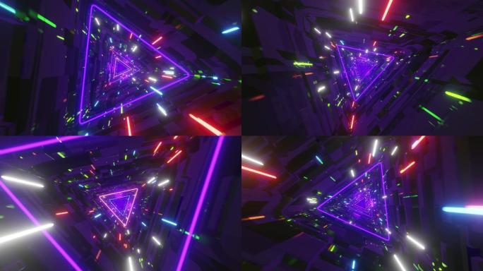 赛博朋克3D时光隧道穿越未来元宇宙