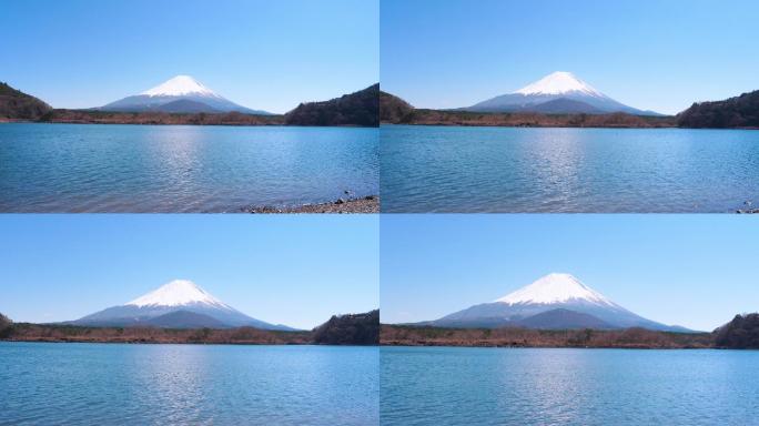 富士山离朔矶湖；放大