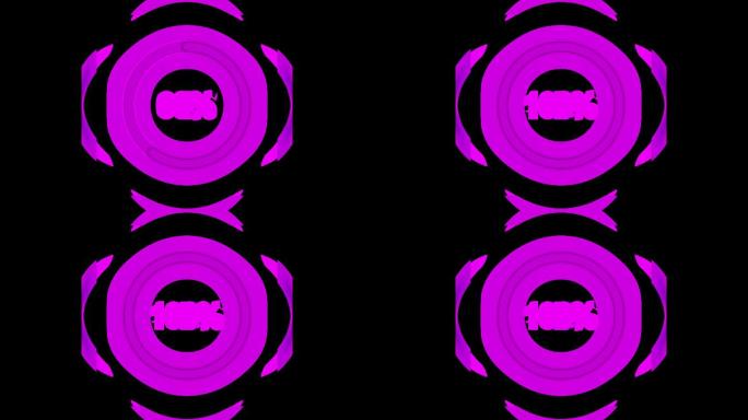 深紫色现代平面设计圆形发光加载或进度条动画背景库存视频-在黑色背景上隔离（Alpha Channel