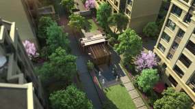 三维住宅小区景观视频素材