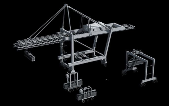 港口集装箱起重机龙门吊max模型