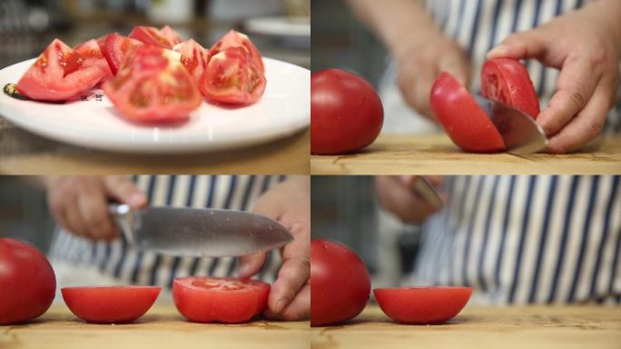 【镜头合集】做菜切西红柿块  (2)