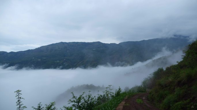 绿水青山云海山云雾雾特写意像A015