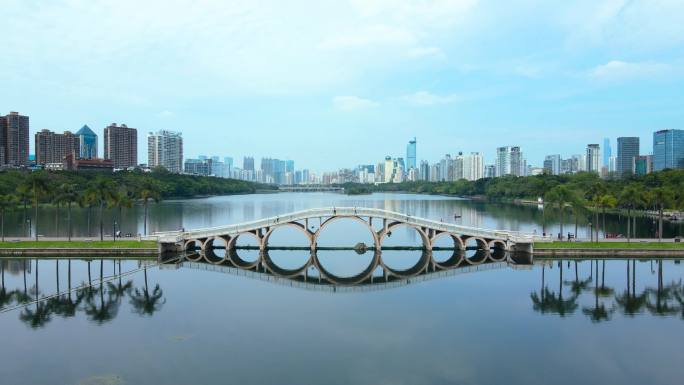 广西南宁 南湖公园 风景 航拍