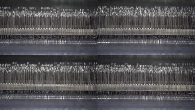 传统纺织产业毛线丝线织布机织布特写