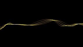金色曲线波浪线-循环2视频素材