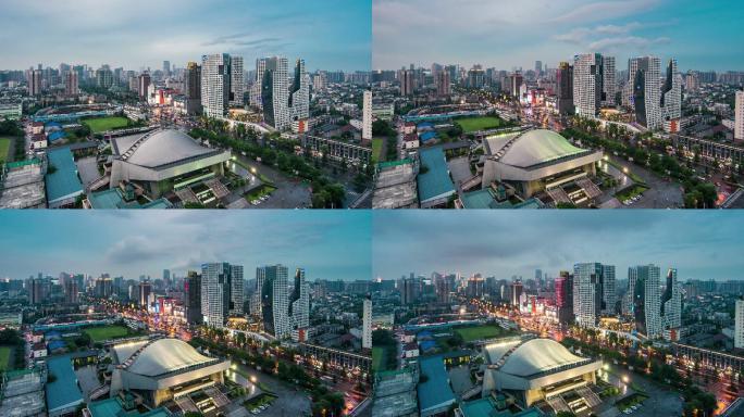 成都一环路来福士广场夜景延时