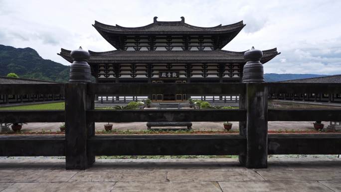 四川眉山光明寺寺庙空镜素材