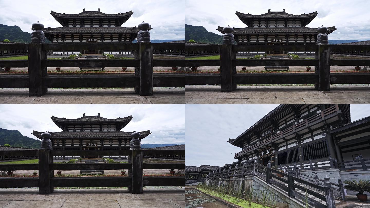 四川眉山光明寺寺庙空镜素材