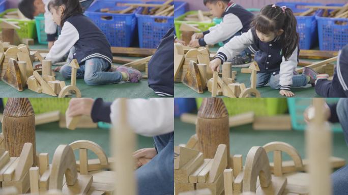 构建游戏 积木 幼儿游戏 幼儿园