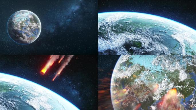 陨石冲击地球开场CG动画
