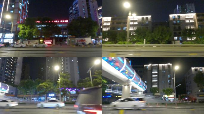 GH080074夜晚武汉建设大道车左空镜