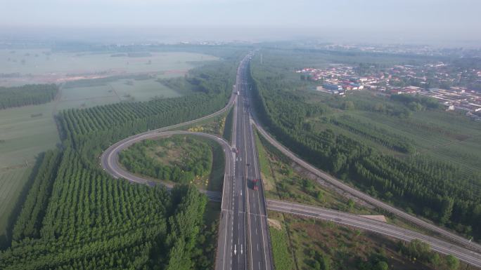 高速公路航拍高阳县