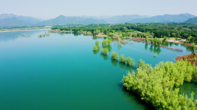 航拍北京十三陵水库