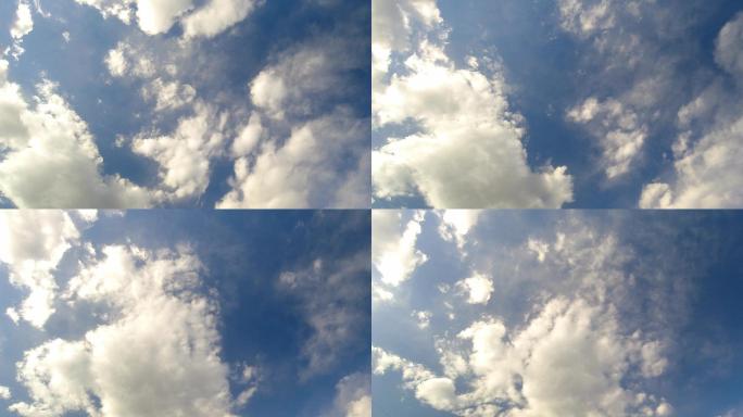 4K实拍夏日晴朗多云的天空延时摄影素材