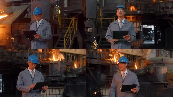 一位男性工程师站在铸造厂的DS肖像