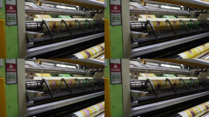 大幅面打印机在包装厂打印高质量图形库存视频