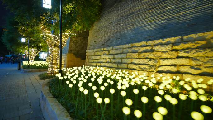 步行街夜景夜市灯笼花灯正月十五灯展