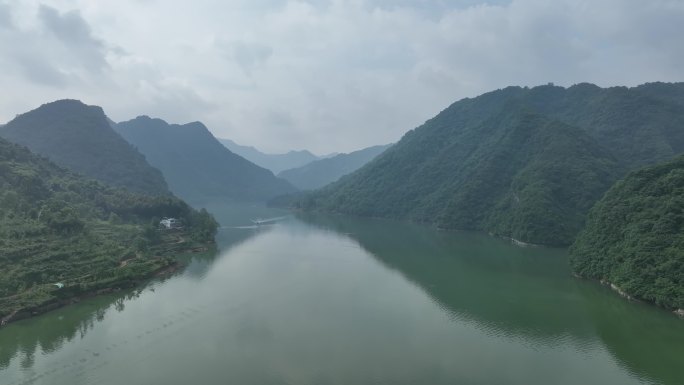 航拍襄阳南河小三峡自然山水风光