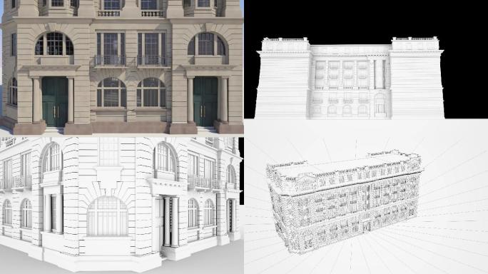 高精度上海外滩建筑华夏银行三维模型
