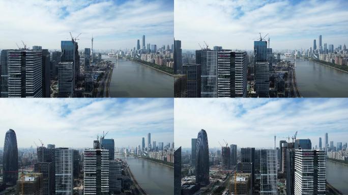 广州琶洲摩天大楼鸟瞰图