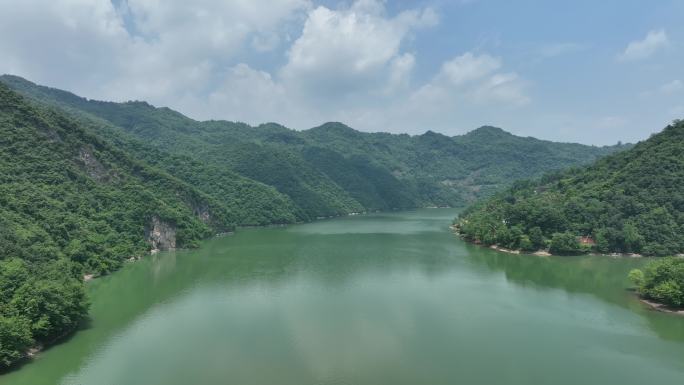 航拍襄阳南河小三峡山水自然风光