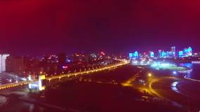 海口世纪大桥夜景（2016年）视频素材