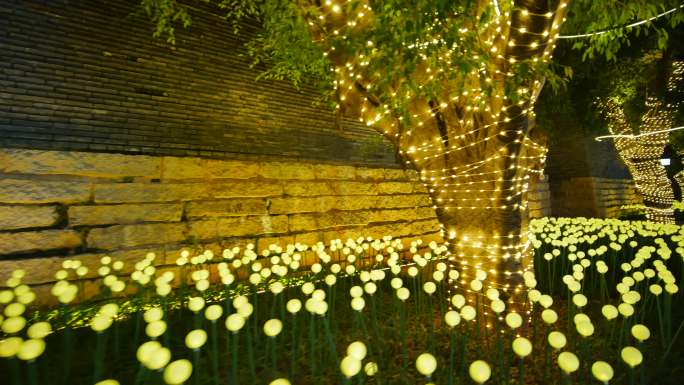 步行街夜景夜市灯笼花灯正月十五灯展