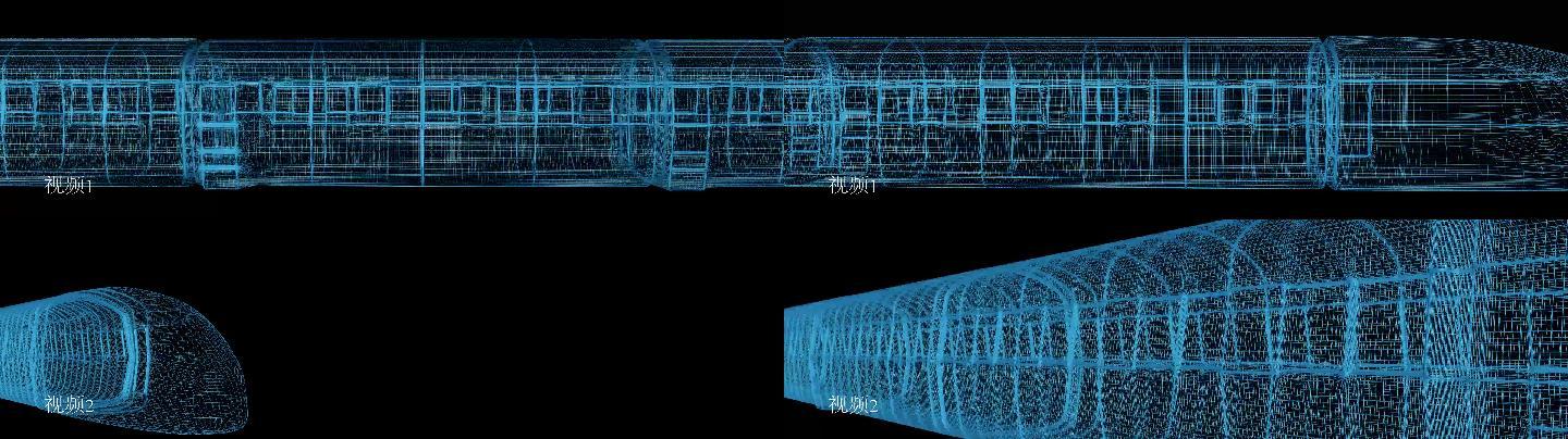 全息高铁地铁火车动车带通明通道视频