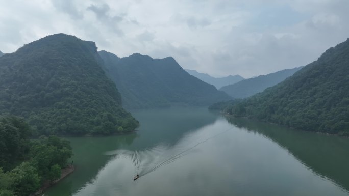 航拍襄阳南河小三峡自然山水风光