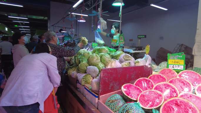 菜市场买菜卖菜蔬菜水果绿色食品健康食品