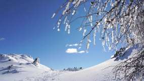 冬季牧场山Velika Planina视频素材