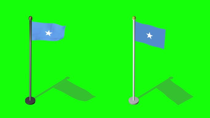 索马里等距旗旗帜旗帜飘动