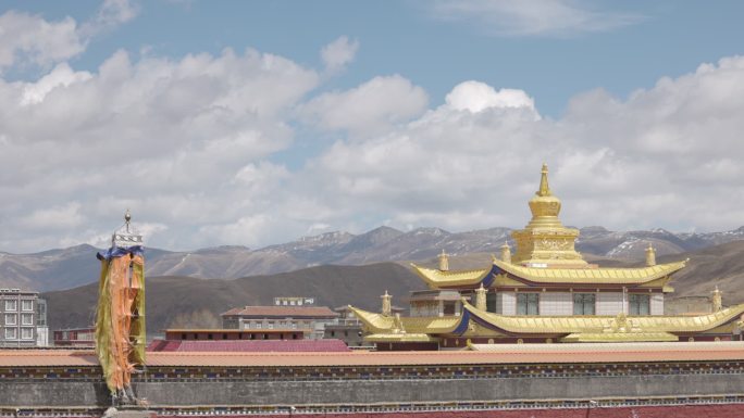 川藏寺庙金顶视频素材