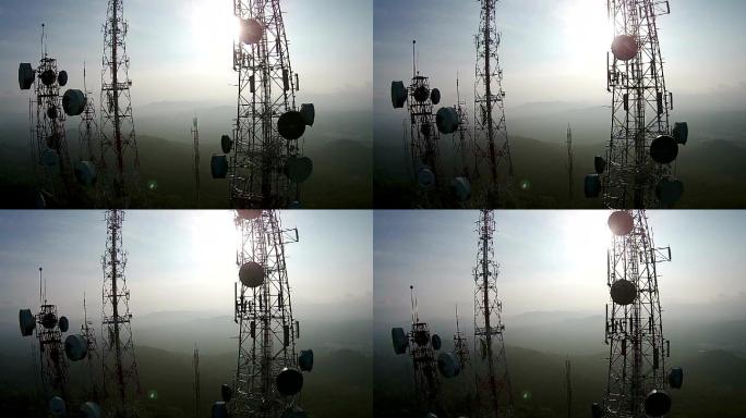 通信桅杆电视天线卫星锅信号传输信号接收铁