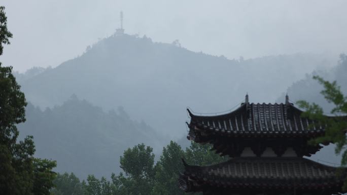 4k雨水惊蛰谷雨意境屋檐雨滴滴水