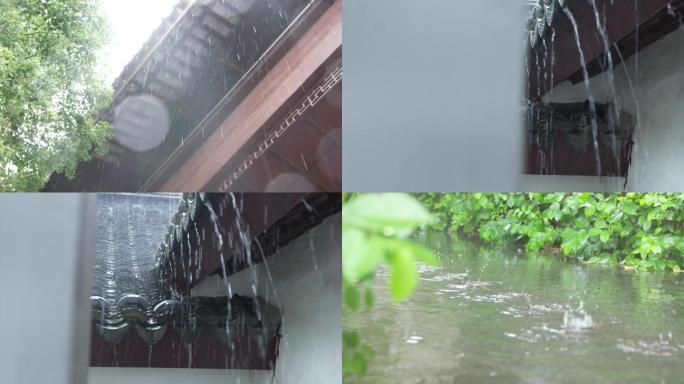 下雨 江南 屋檐雨滴水滴素材A021