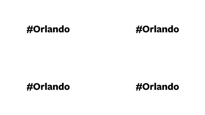 一个人在电脑屏幕上键入“#Orlando”