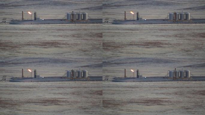科罗拉多州Pawnee National Grasslands的高清视频油井井场