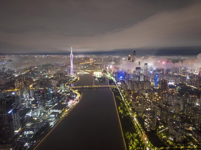 广州琶洲CBD珠江新城夜景延时13