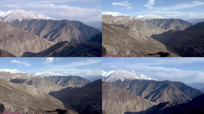 西藏林芝雪山大山高山蓝天白云