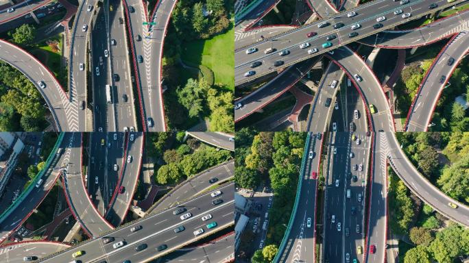 高架道路立体交通车流纵横交错