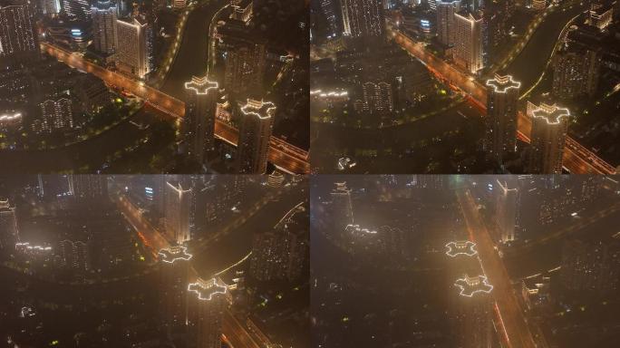 4K原素材-航拍上海苏州河恒丰路桥