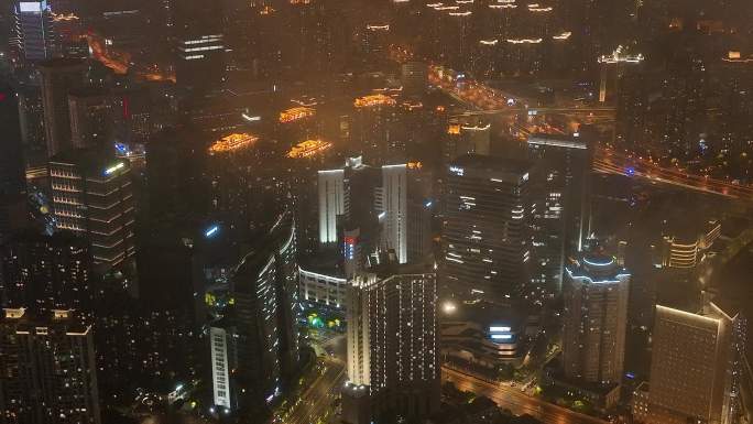 4K原素材-航拍上海恒丰路商圈夜景